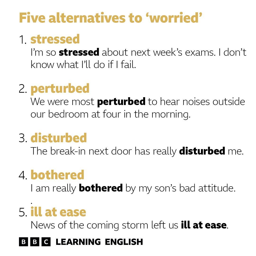 Five alternatives to “worried”