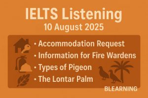IELTS LISTENING 10 August 2025