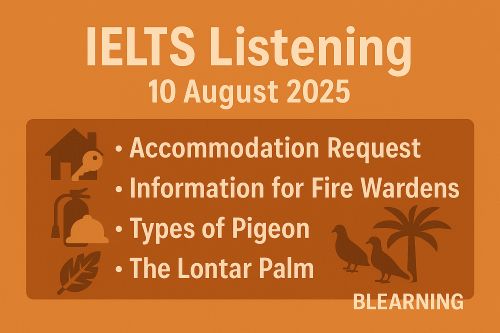 IELTS LISTENING 10 August 2025