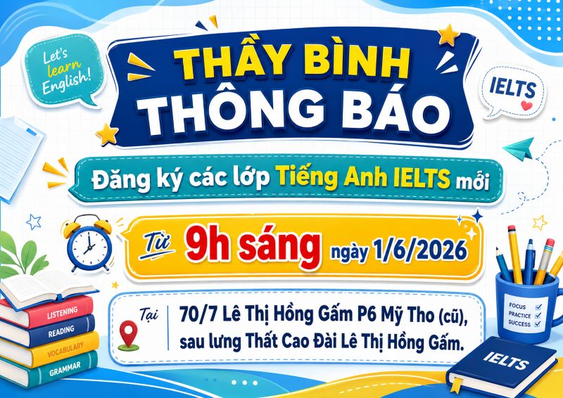 Thông báo khai giảng các lớp IELTS Season 17 năm 2026