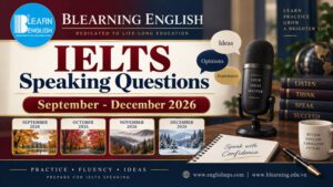IELTS Speaking Questions: September – December 2026